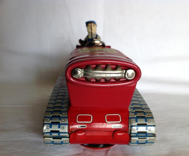 circa 1950's Japanese wind up tractor toy by Yoshiya